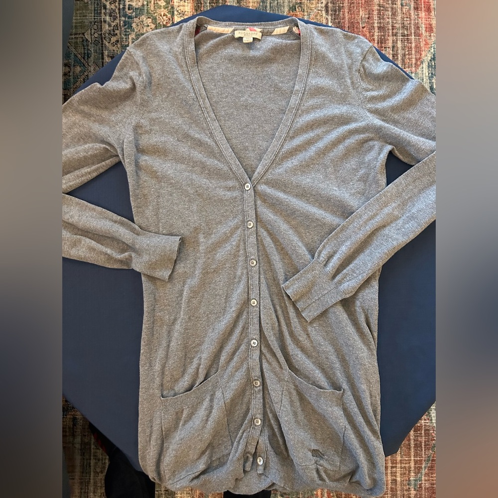 Burberry Brit Long Gray Cardigan size large